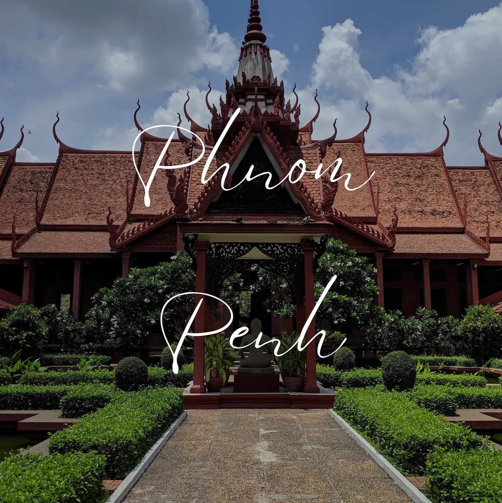 An image of an ornate museum with the text: Phnom Penh.