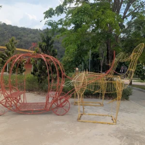 A Cinderella carriage made from wire