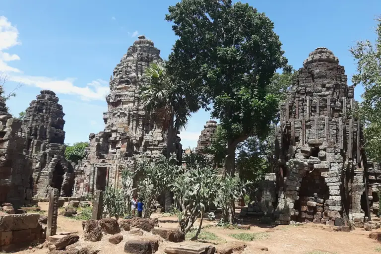 Two ancient towers of Wat Banan temple.